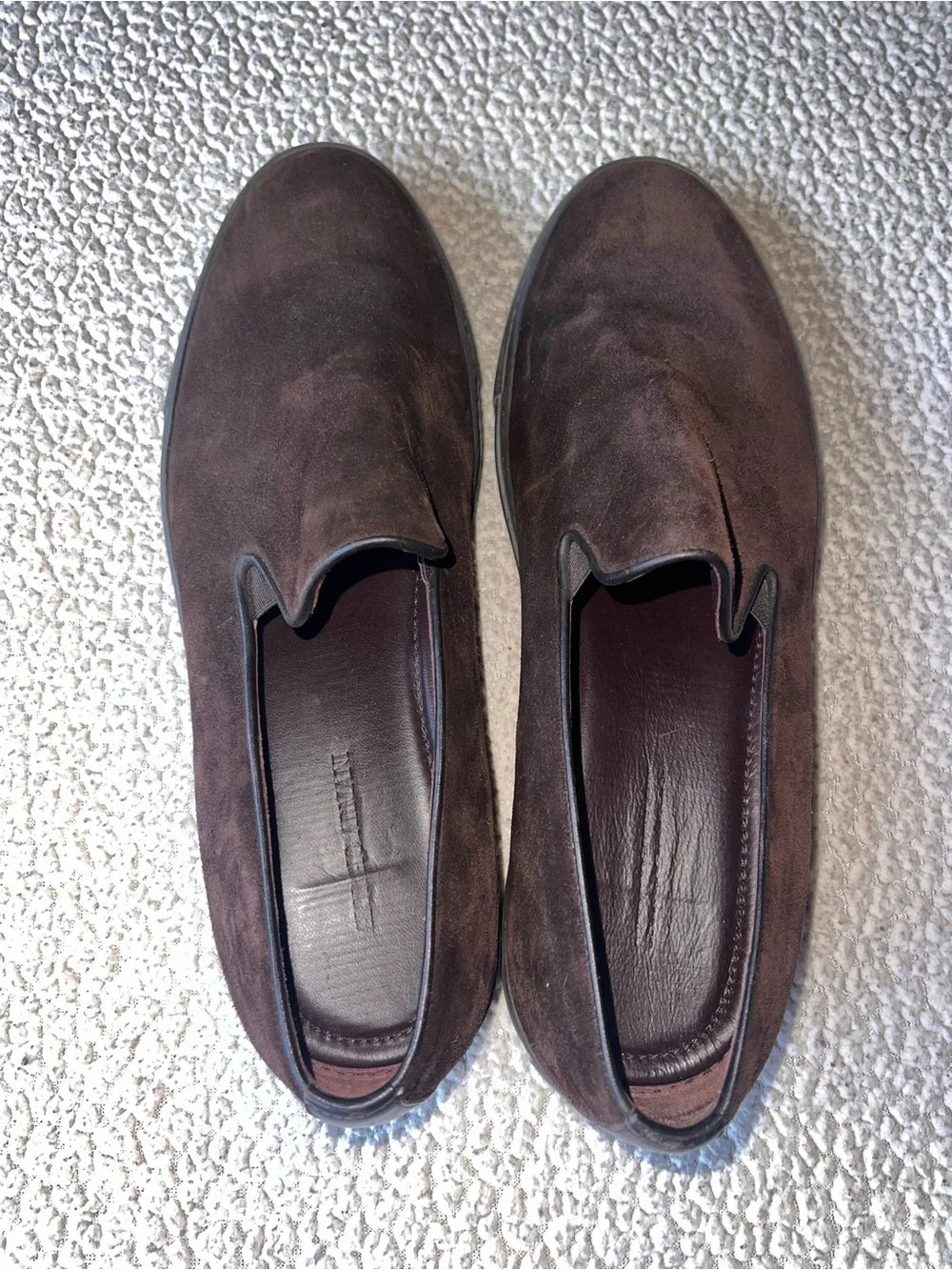 Giorgio Armani Made in Italy Brown Suede Slip On Sneakers Loafers Office EU 45